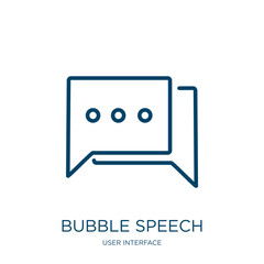Aufkleber - bubble speech icon from user interface collection. Thin linear bubble speech, communication, message outline icon isolated on white background. Line vector bubble speech sign, symbol for web and