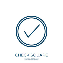 Poster - check square icon from user interface collection. thin linear check square, square, check outline ic