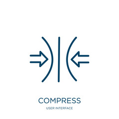 Poster - compress icon from user interface collection. thin linear compress, equipment, compression outline i