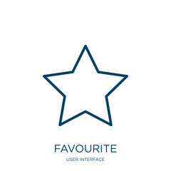 Poster - favourite icon from user interface collection. Thin linear favourite, internet, button outline icon isolated on white background. Line vector favourite sign, symbol for web and mobile
