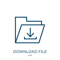 Poster - download file icon from web collection. thin linear download file, download, internet outline icon i
