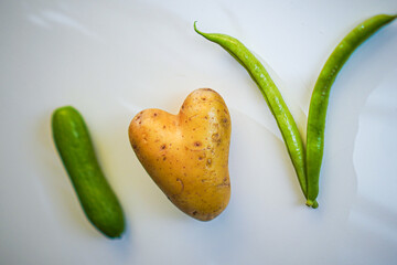 Wall Mural - Top view of “I love vegan