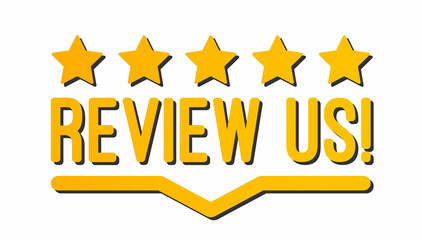 Review us! User rating concept. Review and rate us stars. Business concept. Vector illustration.