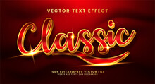 Classic 3D Text Style Effect. Editable Text With Red Minimalist Concept.