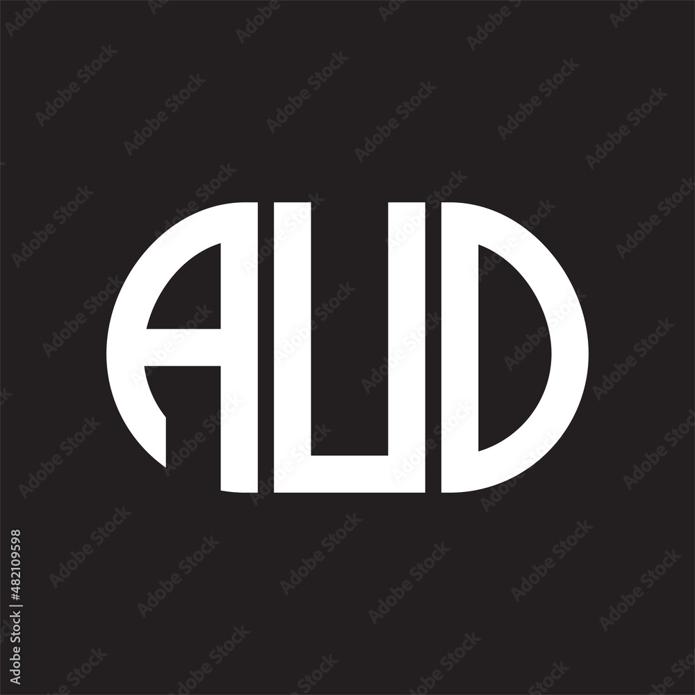 AUO letter logo design on black background. AUO Stock Vector | Adobe Stock