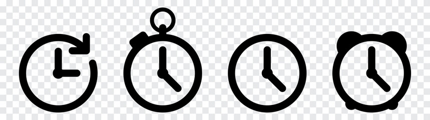 Poster - clock icon set. time icons, vector illustration