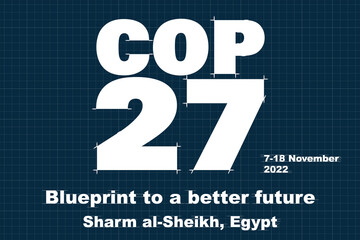 Wall Mural - COP 27 - Sharm El-Sheikh, Egypt, 7-18 November 2022 -Blueprint to a better future vector illustration