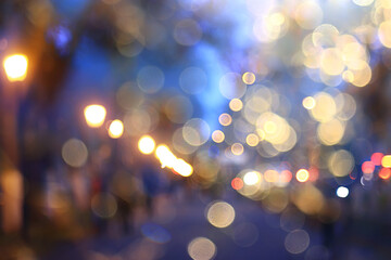 evening lights blurred background bokeh autumn, abstract city background, autumn