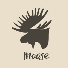 Wall Mural - Silhouette of a moose