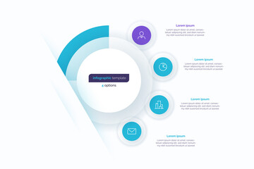 Poster - Four option circle infographic design template. Vector illustration