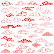 Asian Chinese and Japanese style Traditional clouds  
oriental Tribal pattern China elements ornament 
background for design prints Abstract flat cartoon 
backdrop Geometric texture 