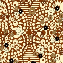 Abstract Seamless Brown Floral Batik Pattern