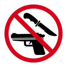 No Weapons Sign, Security Vector Icon Isolated On A White Background