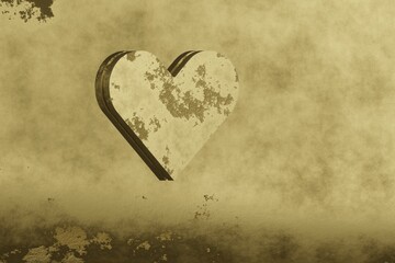 Aufkleber - 3d Golden heart on gold background. heart icon, like and love 3d render illustration
