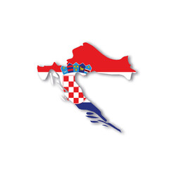Wall Mural - Croatia national flag in a shape of country map