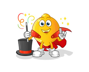 Sticker - lemon magician illustration. character vector