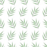 Fototapeta Sypialnia - simple cute floral pattern - beautiful little green leaves of a plant on a white background