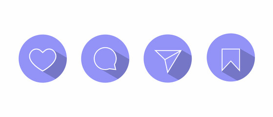 Poster - Like, Comment, Share and Save. Icon Set of Social Media. Vector Illustration