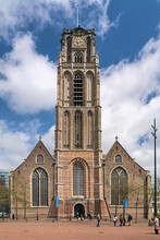 Grote Of Sint-Laurenskerk, A Protestant Church In Rotterdam, Netherlands. The Church Was Built Between 1449 And 1525. It Is The Only Remnant Of The Medieval City Of Rotterdam. 