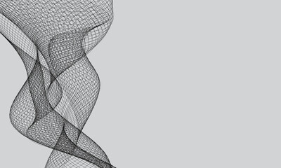 Poster - Wave Pattern Black and White Background