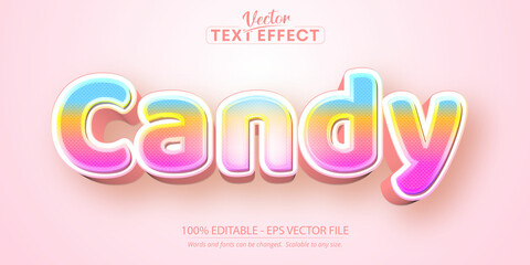 Wall Mural - candy text effect, editable cartoon text style
