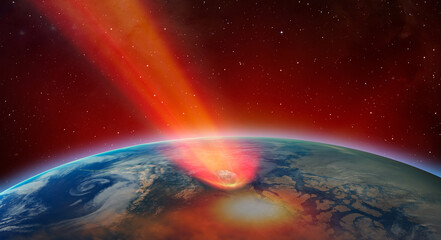 Canvas Print - Attack of the asteroid on the Earth 
