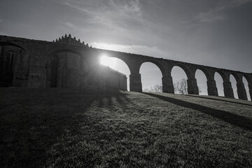 Wall Mural - Medieval abbey and aqueduct