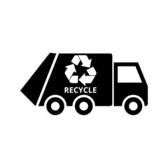 Sticker - Recycling truck icon isolated on white background