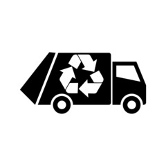 Canvas Print - Recycling truck icon isolated on white background