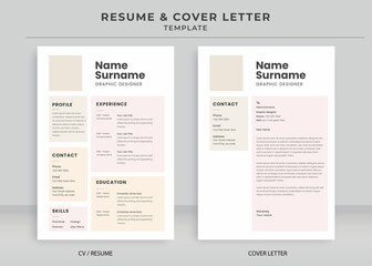 Resume and Cover Letter Template, Minimalist resume cv template, Cv professional jobs resumes