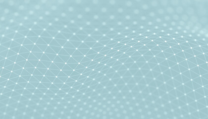 Modern abstract geometric background of a dotted interconnected wavy mesh pattern 