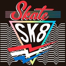 Illustration Vector Skate Design With Gradient And Symbols