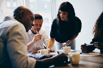 Businesspeople working together in an office