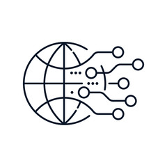 Poster - The concept of the world of digital business, artificial intelligence. Vector icon isolated on white background.