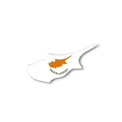 Sticker - Cyprus national flag in a shape of country map