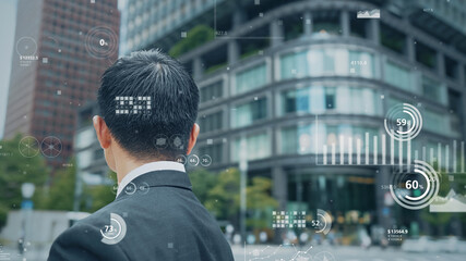 Aufkleber - データ分析イメージ　マーケティング