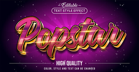 Wall Mural - Editable text style effect - Popstar text style theme.