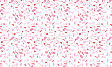 Seamless Pink And Red Watercolor Pattern On White Background. Watercolor Seamless Pattern With Lines And Stripes For Fabric, Print, Packaging