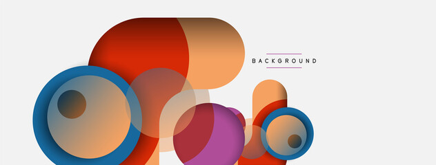 Circle and round shapes abstract background. Vector illustration for wallpaper banner background or landing page