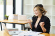 © PaeGAG - Beautiful Asian girl celebrate with laptop, success happy pose. E-commerce, university education, internet technology, or startup small business concept. Modern office or living room.