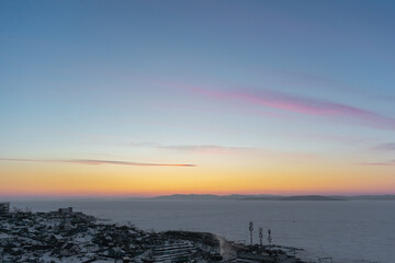 Wall Mural - sunset over the river