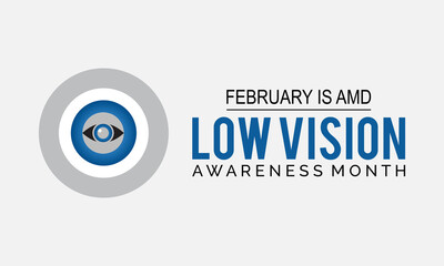 Low vision awareness month. Awareness concept vector template for banner, card, poster, background.