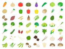 たくさんの種類の野菜のイラストセット