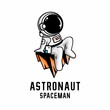 cartoon astronaut illustration vector, vector child spaceman
