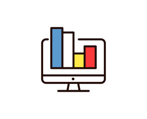 Fototapete - Graph flat icon. Thin line signs for design logo, visit card, etc. Single high-quality outline symbol for web design or mobile app. Graph outline pictogram.
