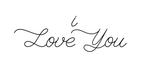 Wall Mural - i love you - calligraphy inscription. love hand lettering card