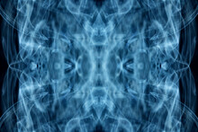 Abstract Graphics Black Blue Fractal Reflection Symbol, Design Effect Meditation Background