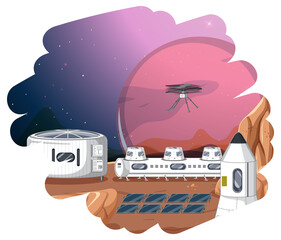Wall Mural - isolated scene with space settlement