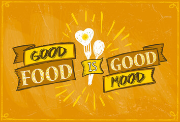 Sticker - Good food is good mood board mockup