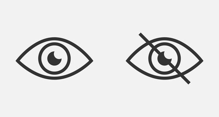 Poster - Show password icon, eye symbol. Vector vision hide from watch icon. Secret view web design element.